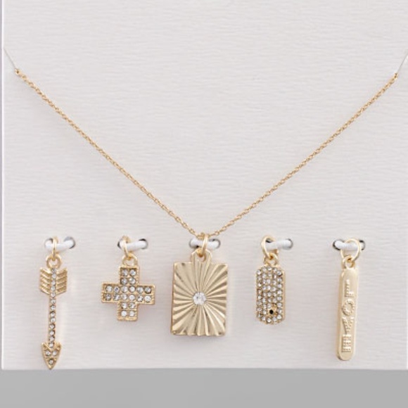 Cross Charm Necklace Set